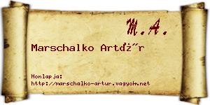 Marschalko Artúr névjegykártya
